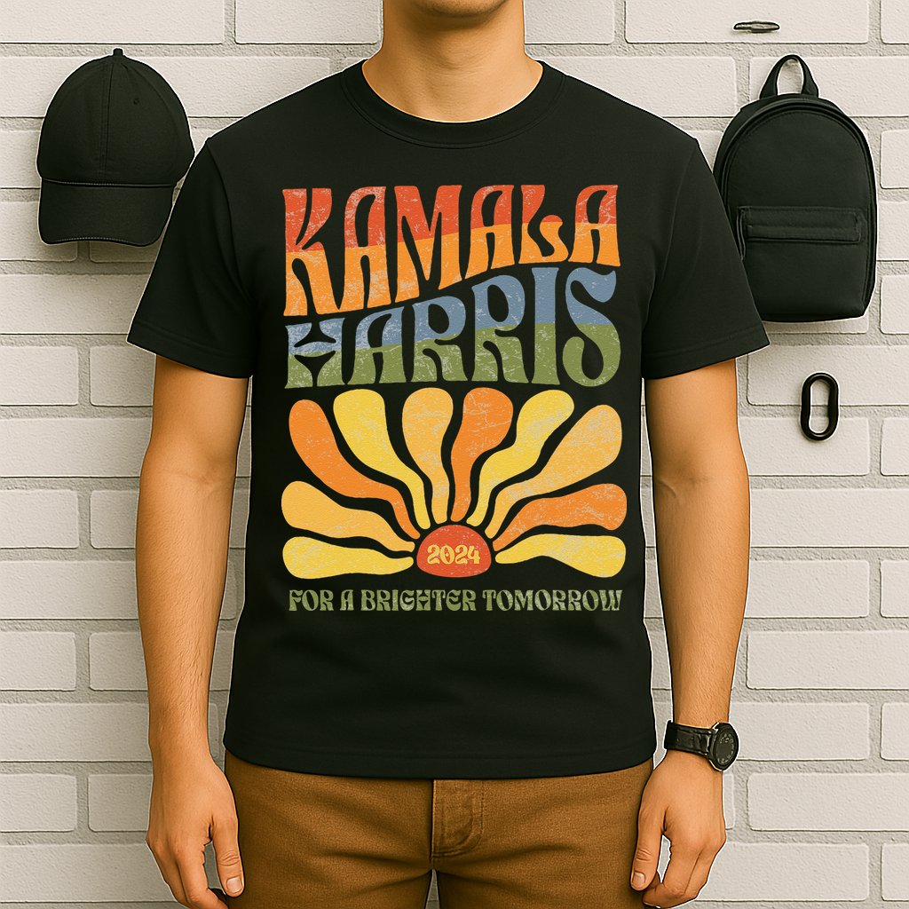 Kamala Harris For A Brighter Tomorrow 2024 Boho Aesthetic Gift T-Shirt