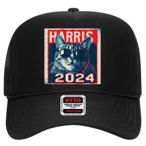 Kamala Harris For President 2024 High Crown Mesh Back Trucker Hat