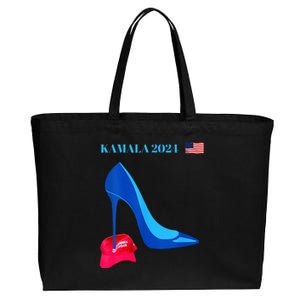 Kamala Harris For President 2024 High Heel Crushed Maga Hat Cotton Canvas Jumbo Tote