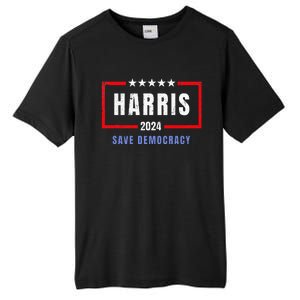 Kamala Harris For President 2024 Harris Save Democracy Tall Fusion ChromaSoft Performance T-Shirt