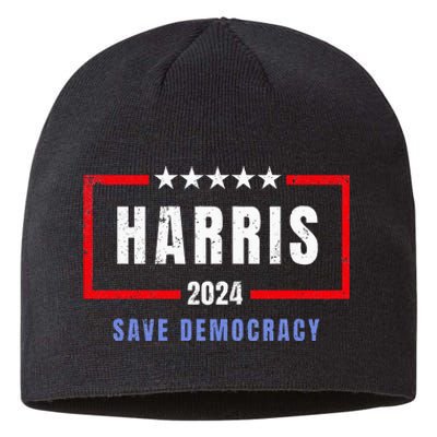 Kamala Harris For President 2024 Harris Save Democracy Sustainable Beanie