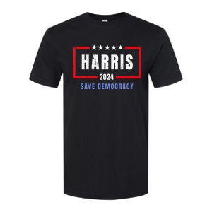 Kamala Harris For President 2024 Harris Save Democracy Softstyle CVC T-Shirt