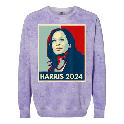 Kamala Harris For President 2024 Eleciton Colorblast Crewneck Sweatshirt