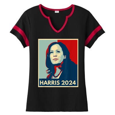 Kamala Harris For President 2024 Eleciton Ladies Halftime Notch Neck Tee