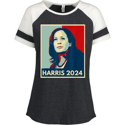 Kamala Harris For President 2024 Eleciton Enza Ladies Jersey Colorblock Tee