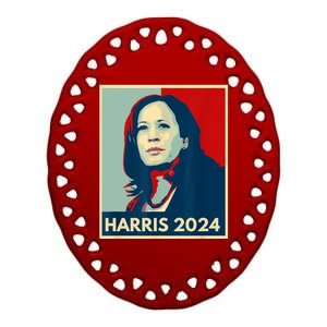 Kamala Harris For President 2024 Eleciton Ceramic Oval Ornament