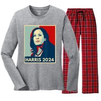 Kamala Harris For President 2024 Eleciton Women's Long Sleeve Flannel Pajama Set 