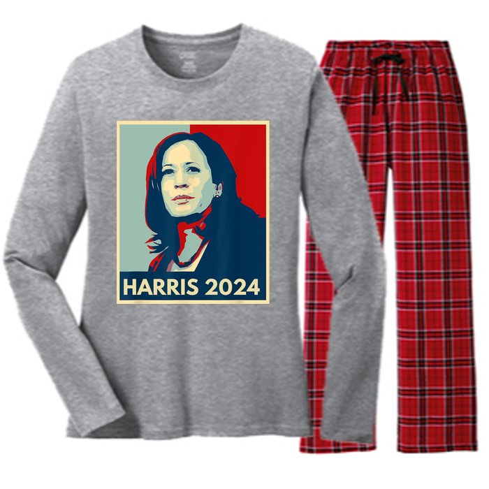 Kamala Harris For President 2024 Eleciton Women's Long Sleeve Flannel Pajama Set 