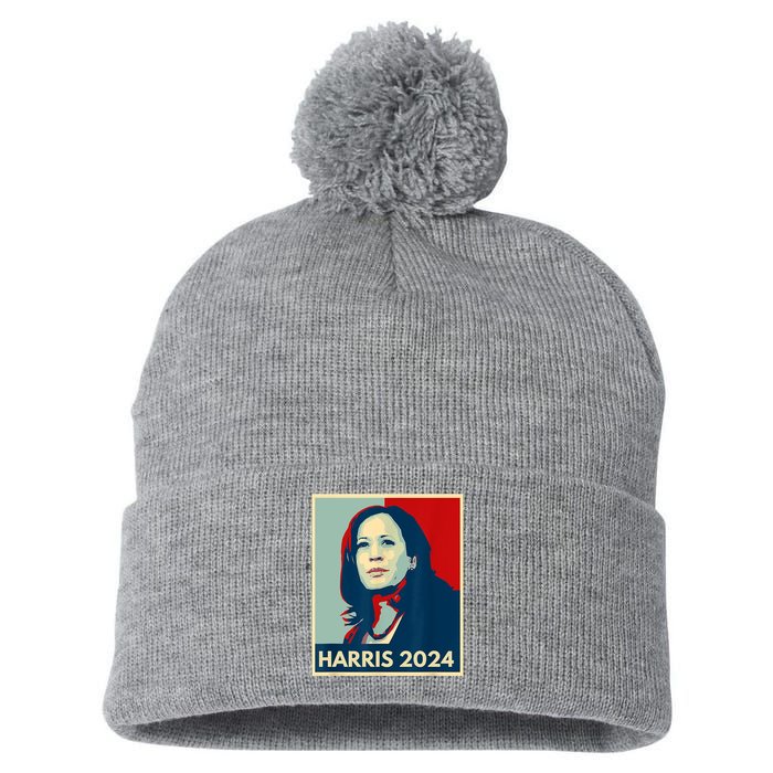 Kamala Harris For President 2024 Eleciton Pom Pom 12in Knit Beanie