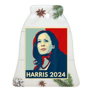 Kamala Harris For President 2024 Eleciton Ceramic Bell Ornament