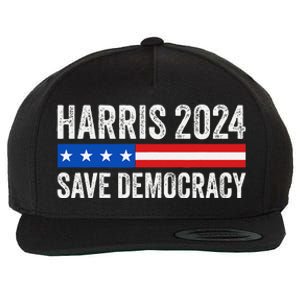 Kamala Harris For President 2024 Save Democracy Gift Wool Snapback Cap