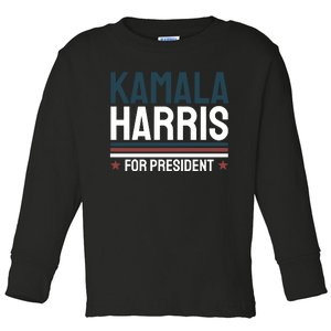 Kamala Harris For President 2024 Election Toddler Long Sleeve Shirt