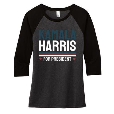 Kamala Harris For President 2024 Election Women's Tri-Blend 3/4-Sleeve Raglan Shirt