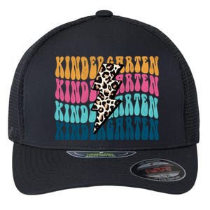 Kindergarten Happy First Day Of School Kindergarten Back To School Flexfit Unipanel Trucker Cap