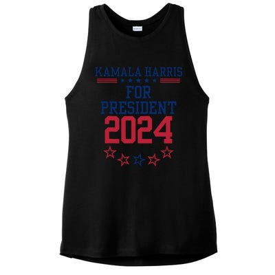 Kamala Harris For President 2024 Ladies PosiCharge Tri-Blend Wicking Tank