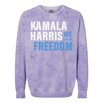 Kamala Harris For President 2024 Election Campaign Freedom Colorblast Crewneck Sweatshirt