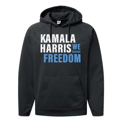 Kamala Harris For President 2024 Election Campaign Freedom Performance Fleece Hoodie