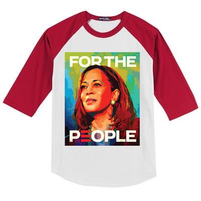 Kamala Harris For All People Vice President 2024 Kids Colorblock Raglan Jersey