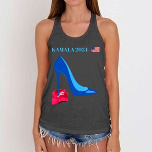 Kamala Harris For President 2024 High Heel Crushed Maga Hat Women's Knotted Racerback Tank