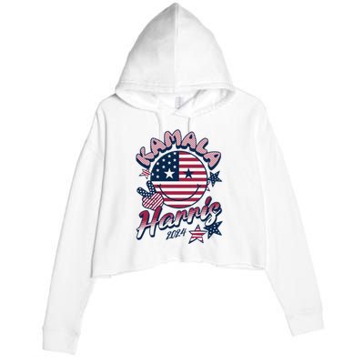 Kamala Harris For President 2024 Crop Fleece Hoodie