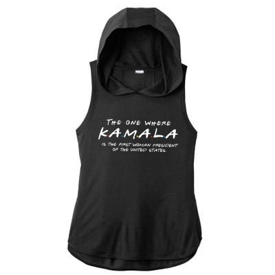 Kamala Harris For President 2024 Ladies PosiCharge Tri-Blend Wicking Draft Hoodie Tank