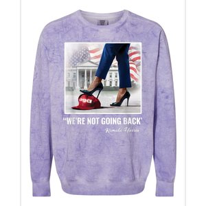 Kamala Harris For Women Were Not Going Back Vote Blue Colorblast Crewneck Sweatshirt