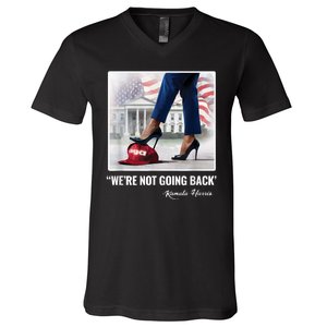 Kamala Harris For Women Were Not Going Back Vote Blue V-Neck T-Shirt