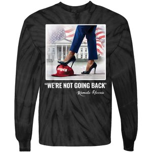 Kamala Harris For Women Were Not Going Back Vote Blue Tie-Dye Long Sleeve Shirt