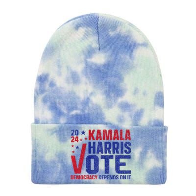 Kamala Harris For President A New Vision For America Tie Dye 12in Knit Beanie