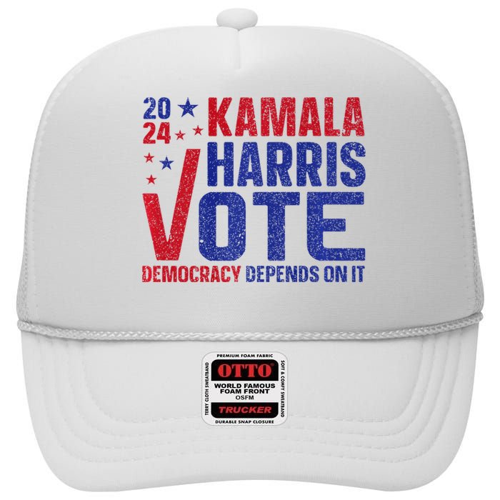 Kamala Harris For President A New Vision For America High Crown Mesh Back Trucker Hat