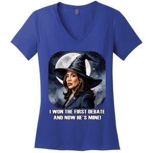 Kamala Harris Funny Debate Election 2024 Won Witch Spell Women's V-Neck T-Shirt