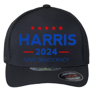 Kamala Harris For President Save Democray 2024 Gift Flexfit Unipanel Trucker Cap