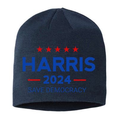 Kamala Harris For President Save Democray 2024 Gift Sustainable Beanie