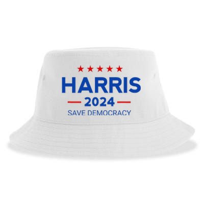 Kamala Harris For President Save Democray 2024 Gift Sustainable Bucket Hat