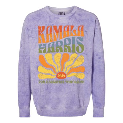 Kamala Harris For A Brighter Tomorrow 2024 Colorblast Crewneck Sweatshirt