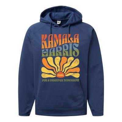 Kamala Harris For A Brighter Tomorrow 2024 Performance Fleece Hoodie