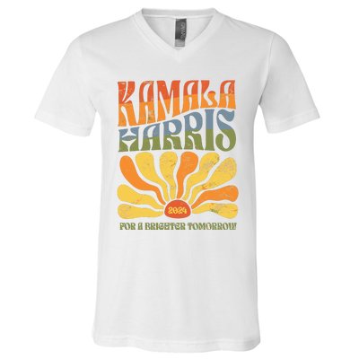 Kamala Harris For A Brighter Tomorrow 2024 V-Neck T-Shirt