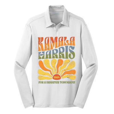 Kamala Harris For A Brighter Tomorrow 2024 Silk Touch Performance Long Sleeve Polo