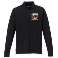 Kalama Harris For President 2024 Performance Long Sleeve Polo