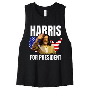 Kalama Harris For President 2024 Women's Racerback Cropped Tank