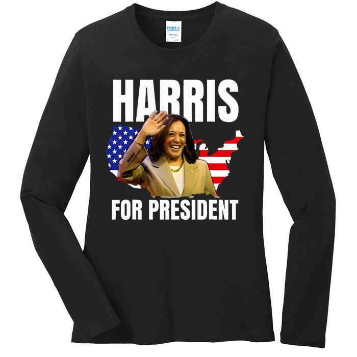 Kalama Harris For President 2024 Ladies Long Sleeve Shirt