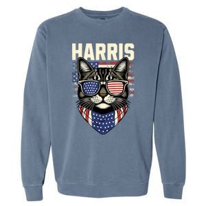 Kamala Harris For President 2024 Funny Cat Lady Graphic Garment-Dyed Sweatshirt