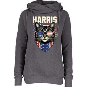 Kamala Harris For President 2024 Funny Cat Lady Graphic Womens Funnel Neck Pullover Hood