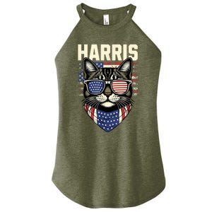 Kamala Harris For President 2024 Funny Cat Lady Graphic Women's Perfect Tri Rocker Tank