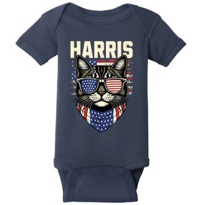 Kamala Harris For President 2024 Funny Cat Lady Graphic Baby Bodysuit