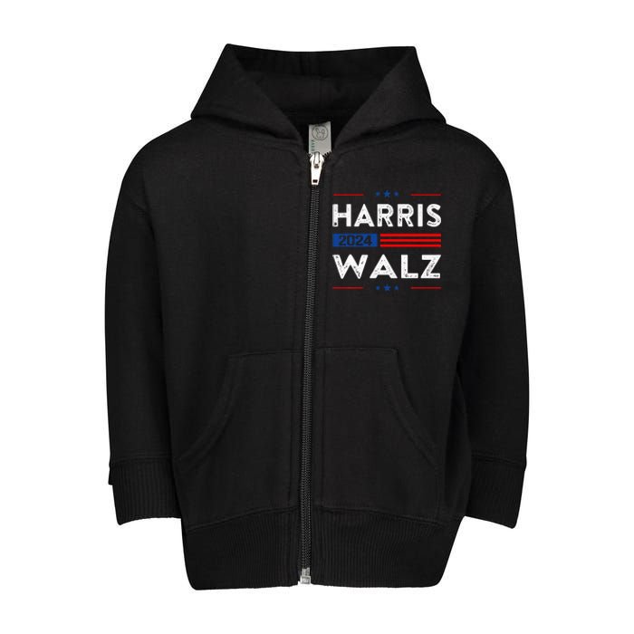 Kamala Harris Forward 2024 Kamala Harris Tim Waltz Forward Toddler Zip Fleece Hoodie