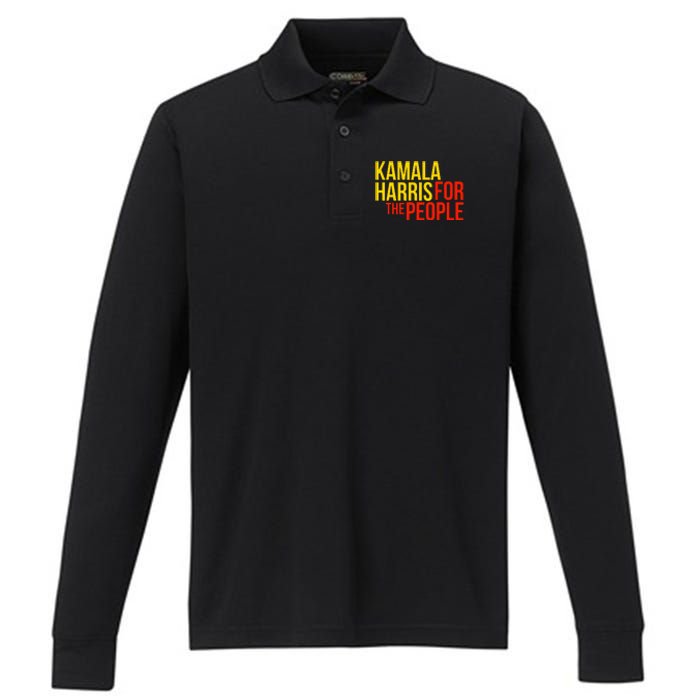 Kamala Harris For The People Kamala Performance Long Sleeve Polo