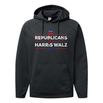 Kamala Harris For President Republicans For Harris Waltz Performance Fleece Hoodie