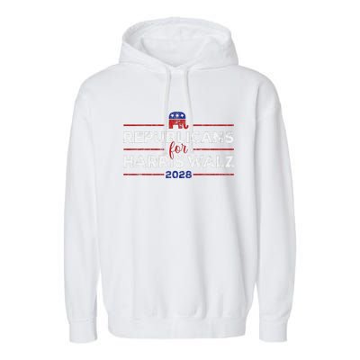 Kamala Harris For President Republicans For Harris Waltz Garment-Dyed Fleece Hoodie