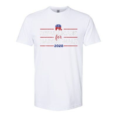 Kamala Harris For President Republicans For Harris Waltz Softstyle CVC T-Shirt